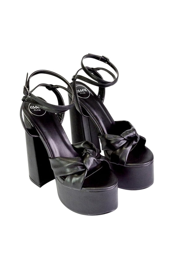 Womens Faylinn Chunky Ankle Strap High Block Heel Platform Shoes