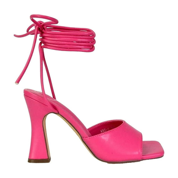 XY London Womens Flora Strappy Square Toe Block Heel High Heels