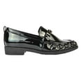 thumbnail image 1 of XY London Womens Heidi Chain Detail Patent Leather Ruched Loafers, 1 of 5