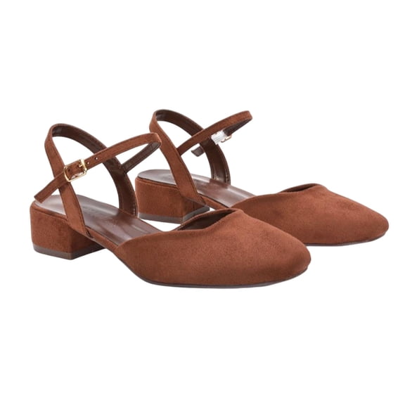 XY London Womens Hilary Strappy Low Heel Court Shoes