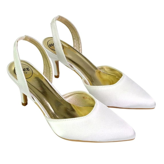 XY London Womens Imogen Sling Back Stiletto Heel Court Shoes