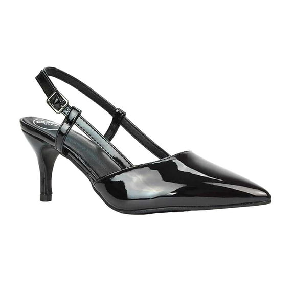 XY London Womens Karla Sling Back Mid Stiletto Court Shoes
