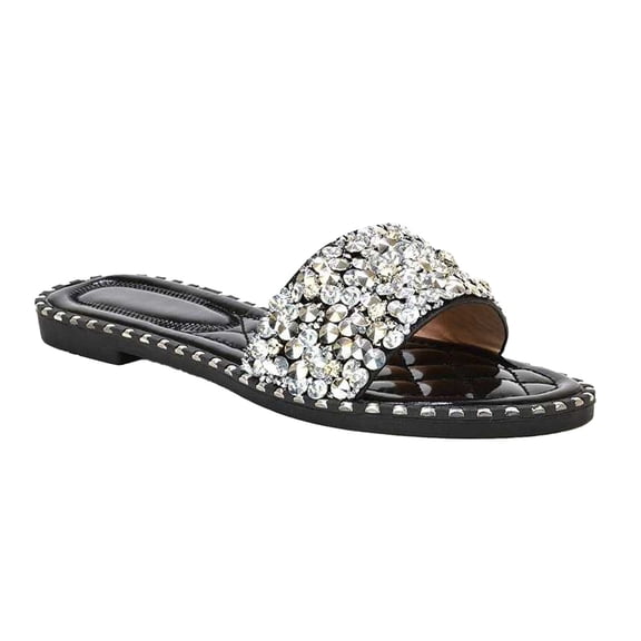 XY London Womens Khaleesi Diamante Flat Sandals