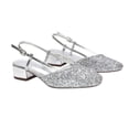 thumbnail image 1 of XY London Womens Kira Glitter Low Heel Court Shoes, 1 of 5