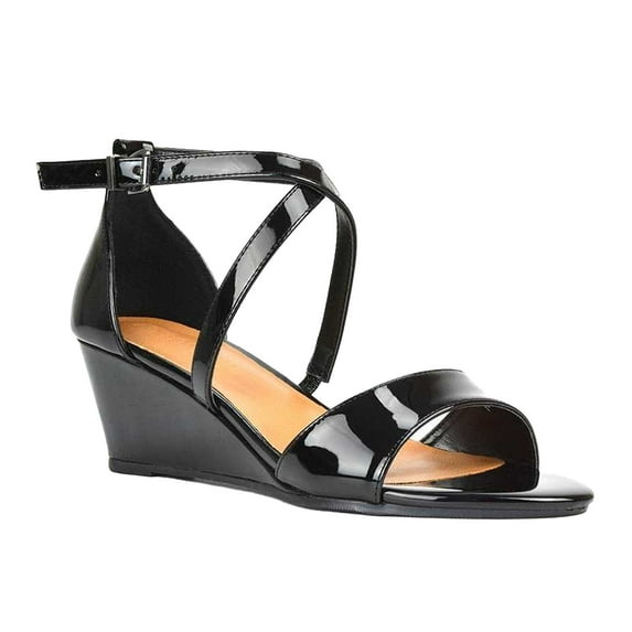 XY London Womens Kylie Strappy Low Wedge Sandals