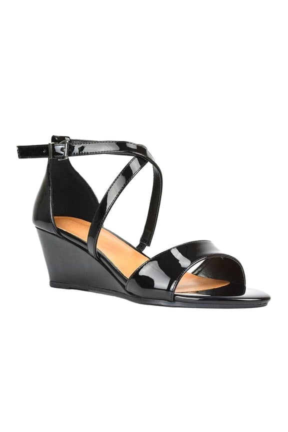 Womens Kylie Strappy Low Wedge Sandals
