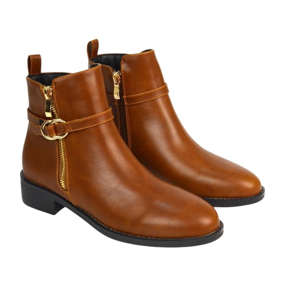 XY London Womens Lorna Buckle Detail Ankle Boots