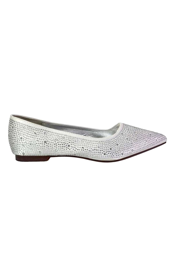 Womens Marshall Rhinestone Pointed Flat Ballerina Flats