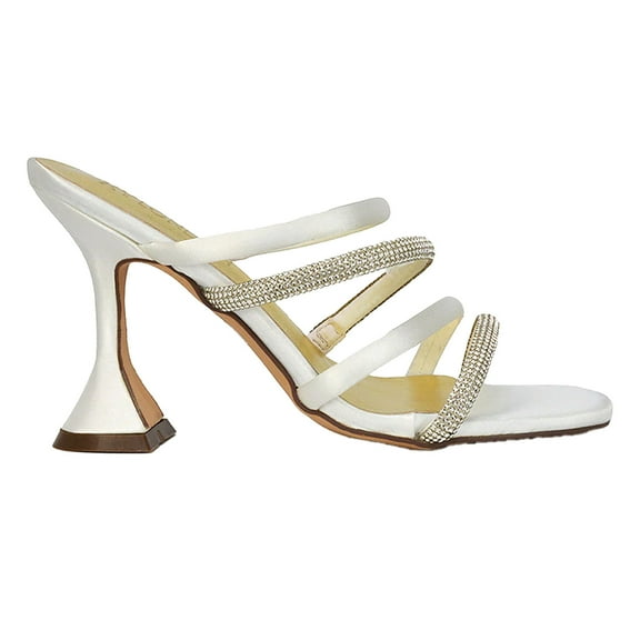 XY London Womens Posie Diamante Strappy High Heel Mules