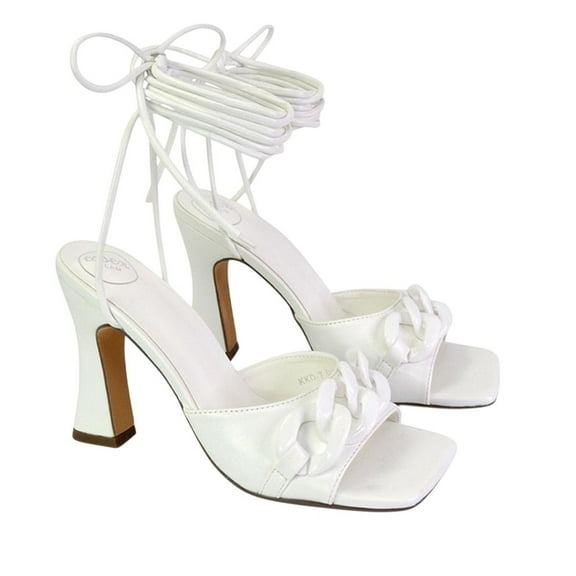 XY London Womens Rhegan Chain Detail Lace Up High Heels