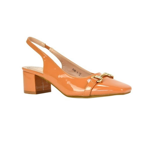 XY London Womens Selena Sling Back Medium Block Heel Ballet Shoes