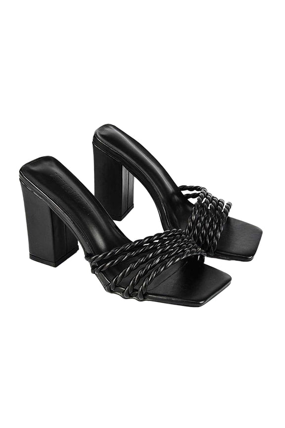 Womens Selene Strappy Block Heel Mules