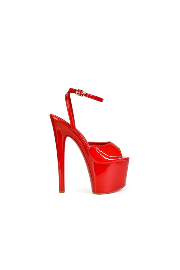 Womens Sunshine Patent Strappy Platform High Heels