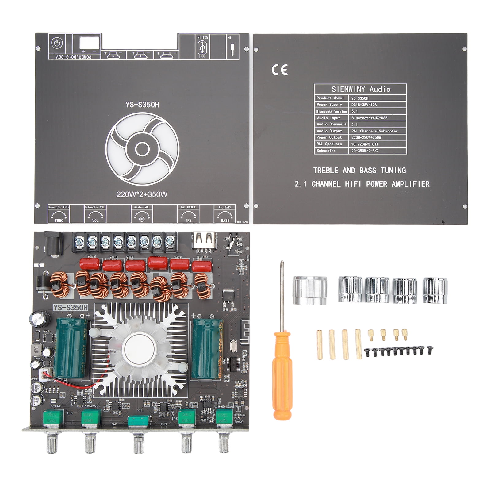 XY S350H 220Wx2 350W 2.1 Channel Bluetooth Power Amplifier Board ...