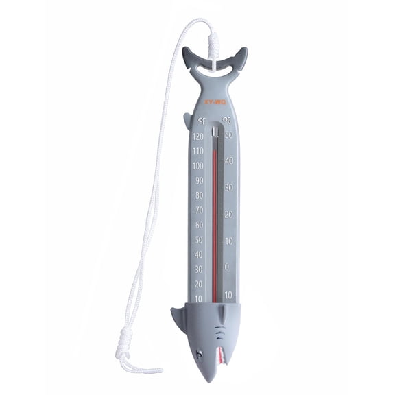 XY-WQ 10" Large Shark Pool Thermometer  Jumbo Easy-Read Pool Water Thermometer with Fully Sinking Design for Accurate Readings, Tether Included for Swimming Pool, Spa, Hot Tub & Pond