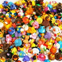 XY-WQ 100 Pack Rubber Duck for Jeeps Ducking - 2" Bulk Floater Duck for Kids - Baby Bath Toy Assortment - Party Favors, Birthdays, Bath Time, and More (50 Varieties)