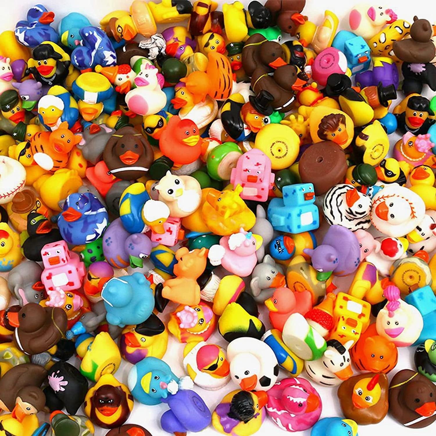 XY-WQ 100 Pack Rubber Duck for Jeeps Ducking - 2" Bulk Floater Duck for Kids - Baby Bath Toy Assortment - Party Favors, Birthdays, Bath Time, and More (50 Varieties)