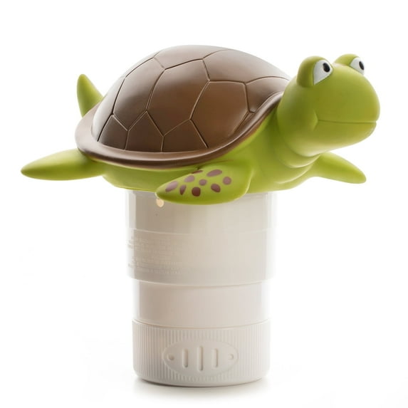 XY-WQ Chlorine Floater, Floating Pool Chlorine Dispenser (Turtle), Fits 1 and 3 inch Tablets for Pools, Hot Tub, Spa (1 Piece)