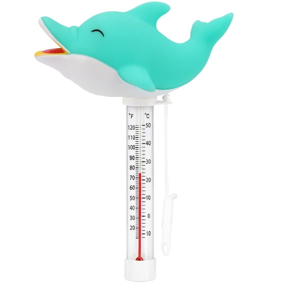XY-WQ Floating Pool Thermometer, Large Size Easy Read with String - Swimming Pool, Spas, Hot Tubs, Ponds (Dolphin)