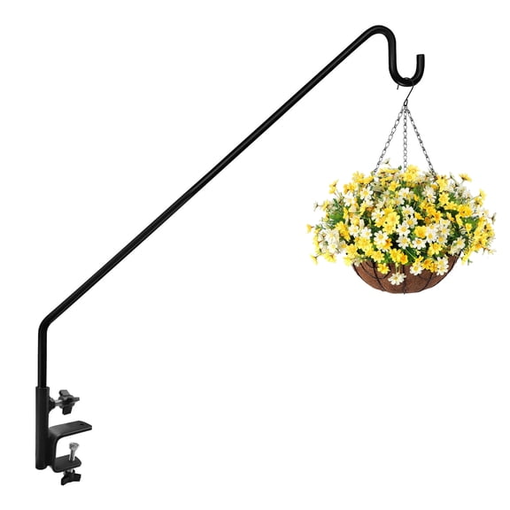XYADX 43 in Heavy Duty Deck Rail Pole Deck Hook, Extensible and Adjustable Deck Hook Ornament Hook for Hanging Bird Feeder, Plants, Suet Baskets,Wind Chimes,Lanterns,Christmas Outdoor Decor