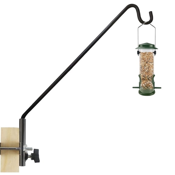 XYADX Extended Fence Deck Hook Rail Hook Heavy Duty Bird Feeder Hook Ornament Hook Plant Hanger, 360 Degree Rotary and Length Adjustable