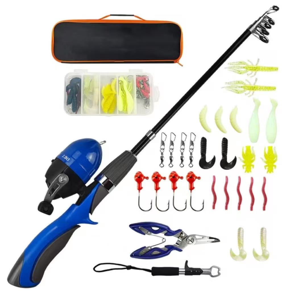 Fish Suff XYADX Kids Fishing Pole Set Portable Telescopic Kids Fishing Rod and ...