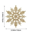 thumbnail image 1 of XYAIYT 12 Pack Christmas Decorations Plastic Hollow Snowflake Ornament with Dusting Finish Shatterproof Lightweight Design for Christmas Tree Home Holiday Display Mantel Window 3.9in Gold, 1 of 6