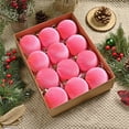 thumbnail image 1 of XYAIYT 12 Pack Ornament Balls Christmas Tree Christmas Ornaments Festive Hanging Long Lasting Plastic Flocked Finish Easy to Hang Metal Hanger Suit for Home Mantel Door Tree Porch Decor 12.6in Pink, 1 of 7