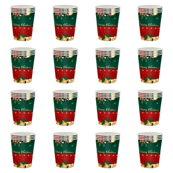 XYAIYT 16 Pack Christmas Dinner Set Thanksgiving Plates Holiday Plates Disposable Sturdy Tableware for Holiday Meals and Parties 2in Multicolor