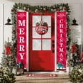 thumbnail image 1 of XYAIYT 2 Pack Christmas Couplet Door Curtain Christmas Decorations Waterproof Polyester Easy Hang Wipe Clean Customizable Design for Doorway Party Wedding Festival Decor 11.8x70.9in Pink, 1 of 6
