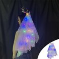 thumbnail image 1 of XYAIYT 2 Tier LED Bridal Wedding Veils with Hair Clip Polyester Material for Women Party Night Festival Statement Headpieces Light up with Button Battery Luminous Feature, 1 of 8