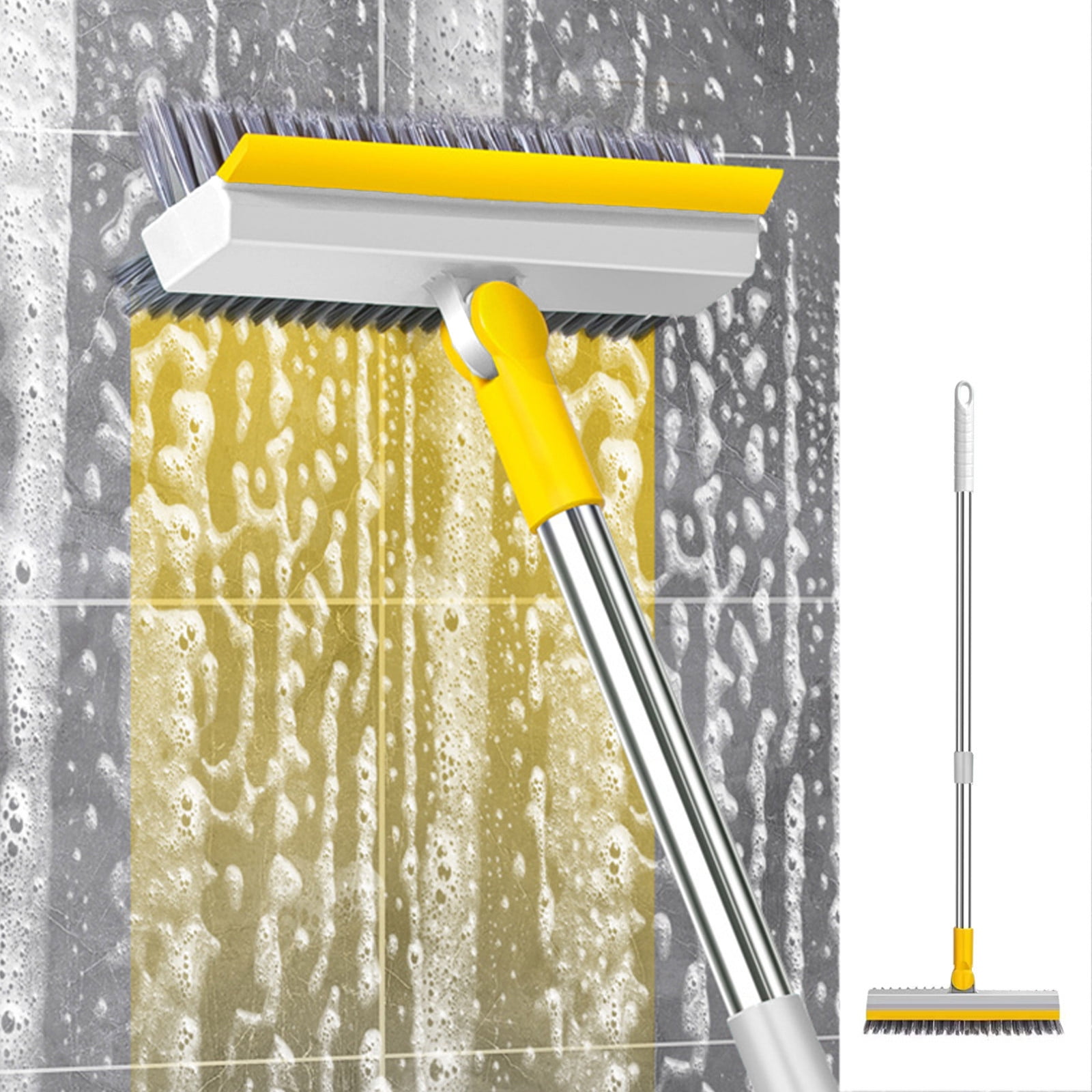 XYAIYT 2 in 1 V Shaped Tile Grout Brush with Long Handle,Scrubbing ...
