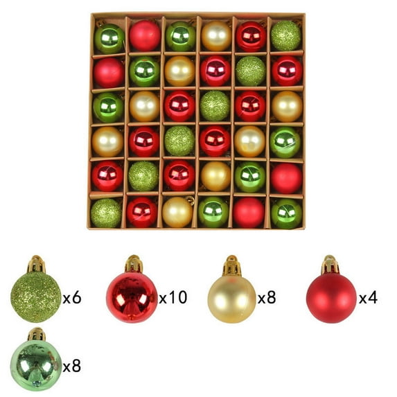 XYAIYT 36 Pack Christmas Decorations Christmas Ornaments Shatterproof Ornaments Plastic Ball Tree Ornaments Hanging Baubles for Wreaths Garlands Table Centerpiece Parties Multicolor
