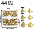 thumbnail image 1 of XYAIYT 44 Pack Christmas Decorations Shatterproof Plastic Mini Ball Set Special Shape Electroplated Finish for Tree Home Holiday Accents Indoor Ornaments for Tree 7.9in Gold, 1 of 5