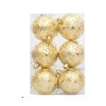 thumbnail image 1 of XYAIYT 6 Pack Christmas Decorations Christmas Ornaments Embossed Plastic Hanging Shatterproof Holiday Tree Decor Easy to Hang with Rope Packed In Clear Box Single Ornament 2.4in Gold, 1 of 3