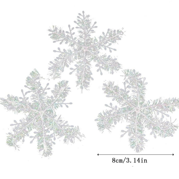 XYAIYT 6 Pack Christmas Decorations Snowflake String Reusable Glitter Plastic Hanging Pendants for Tree Window Ceiling Party Wedding Decor Ornaments for Tree 3.1in White