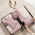 thumbnail image 1 of XYAIYT 6 Pack Packing Bags Packing Cubes Luggage Organizers with Shoe Bag Electronics Pouch Toiletry Cosmetic Accessories Breathable Mesh Foldable Lightweight Business Travel 16.5"x4.7.6"x12" Pink, 1 of 6