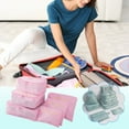 thumbnail image 1 of XYAIYT 6 Pack Travel Multifunctional Storage Bag Packing Bags for Moving Lightweight Efficient Organization with Easy Access for Business Leisure Travelers Vacationers Multiple sizes Pink, 1 of 4