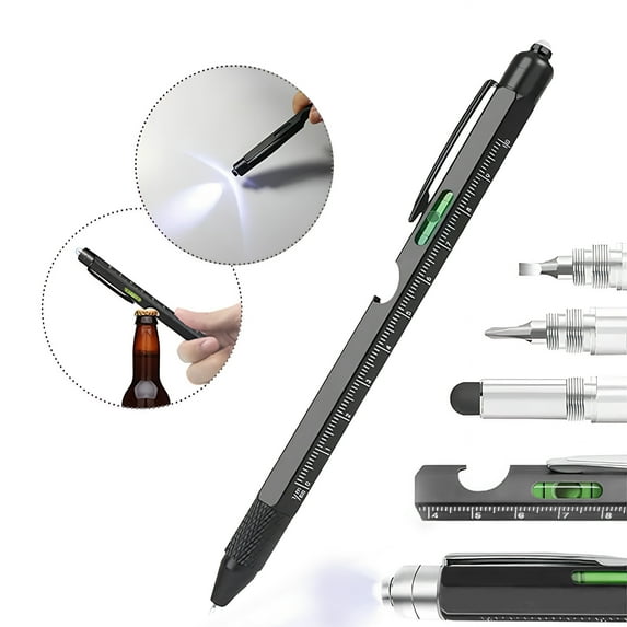 XYAIYT 9 in 1 Multifunction Tool Pen Set with LED Flashlight Bottle Opener Phone Holder Ruler Screwdriver Ballpoint Pen Suit Gifts for Men Birthdays Christmas Thanksgiving Fathers Day