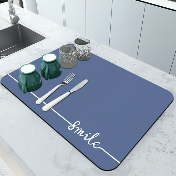 XYAIYT Absorbent Multipurpose Kitchen Drying Mat Dish Pad for Countertops and Sinks Ant-i Slip Heat Resistant Easy to Clean Roll Up Compact Storage Functional Tableware Mat