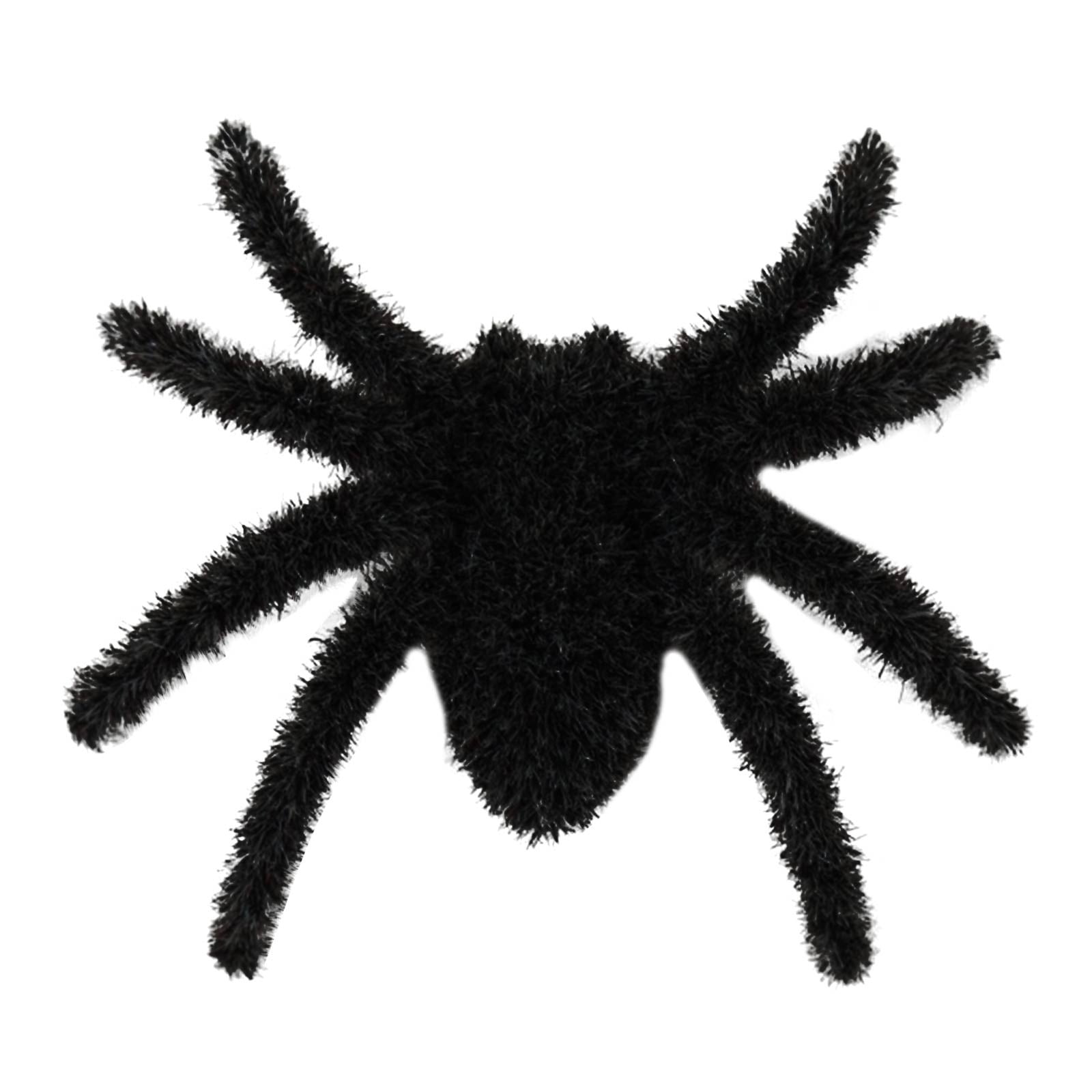 Halloween Hairy Spider Decoration, Black and Purple, 20 Inches