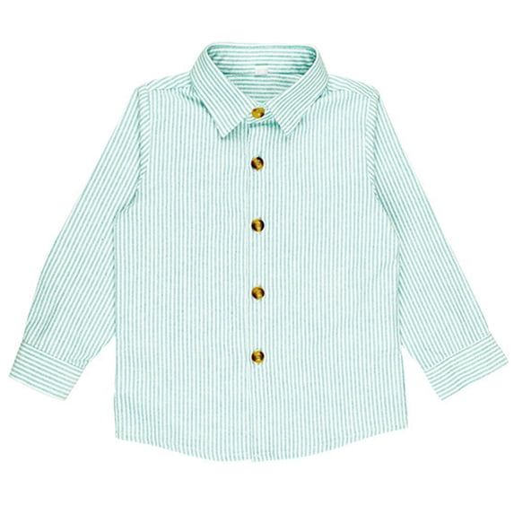XYAIYT Boys Button Down Shirts Trendy Striped Print Long Sleeve Blouses Loose Casual Turndown Shirts Daily Wear