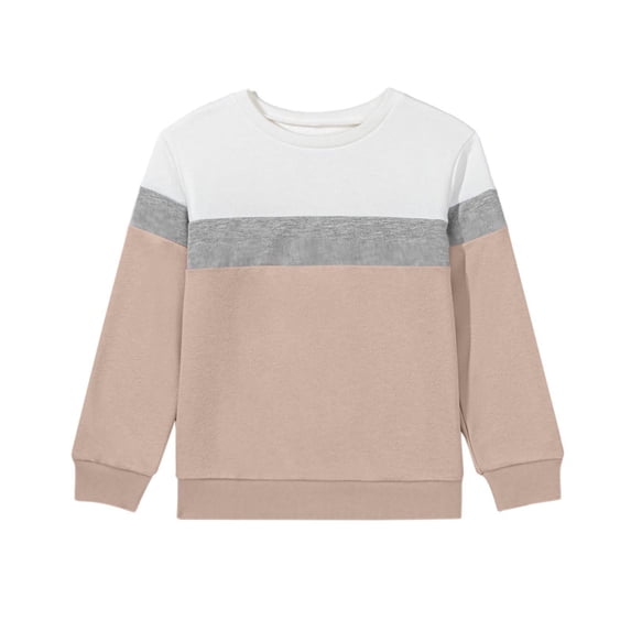 XYAIYT Boys Crew neck Sweatshirts Color Block Long Sleeve Shirt Kids Loose Lightweight Hoodless Pullovers Top