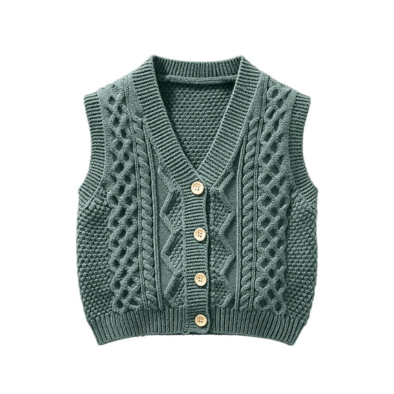 XYAIYT Boys Knitted Vest Coat Button Down Sleeveless Sweater Jacket V Neck Warm Outerwear School Daily Wear