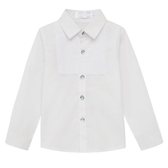 XYAIYT Button Down Shirts for Boys Kids Dress Shirts Loose Comfy Long Sleeve Blouse School Casual Daily Wear