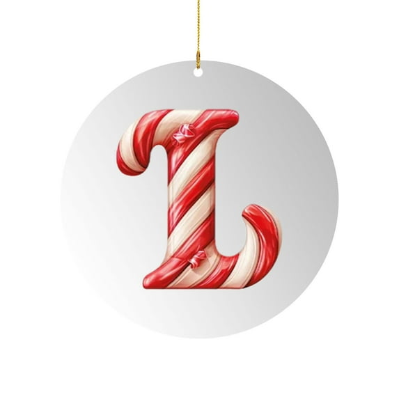XYAIYT Christmas Decorations Alphabet Candy Cane Letter Ornaments Long Lasting Lightweight Acrylic Diy Printable Holiday Hanging Decor for Christmas Tree Garland Mantel Wreath Home Office 3.9in Red