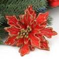thumbnail image 1 of XYAIYT Christmas Decorations Christmas Ornaments Christmas Tree Decorations Flannel Artificial Christmas Flower Picks Artificial Poinsettia Tree Clips for Wreath Garland Centerpiece 5.9in Red, 1 of 6