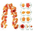 thumbnail image 1 of XYAIYT Christmas Decorations Simulated Pumpkin Maple Leaf Artificial Maple Leaves Rattan Sunflower Silk Screen Printed Fade Resistant High Grade Texture for Home Mantel Table Display 68.9in Orange, 1 of 3