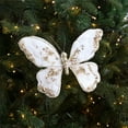 thumbnail image 1 of XYAIYT Christmas Decorative Butterflies Tree Ornaments Sparkling Fabric Glitter Coated Sturdy Metal Clip Reusable Realistic 3D Design for Tree Wreath Wedding Festival 7.1in White, 1 of 6