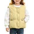 thumbnail image 1 of XYAIYT Fashion Kids Stand Collar Jacket Fall Winter Button Down Warm Coat with Pockets Girls Puffer Vest Outerwear, 1 of 6